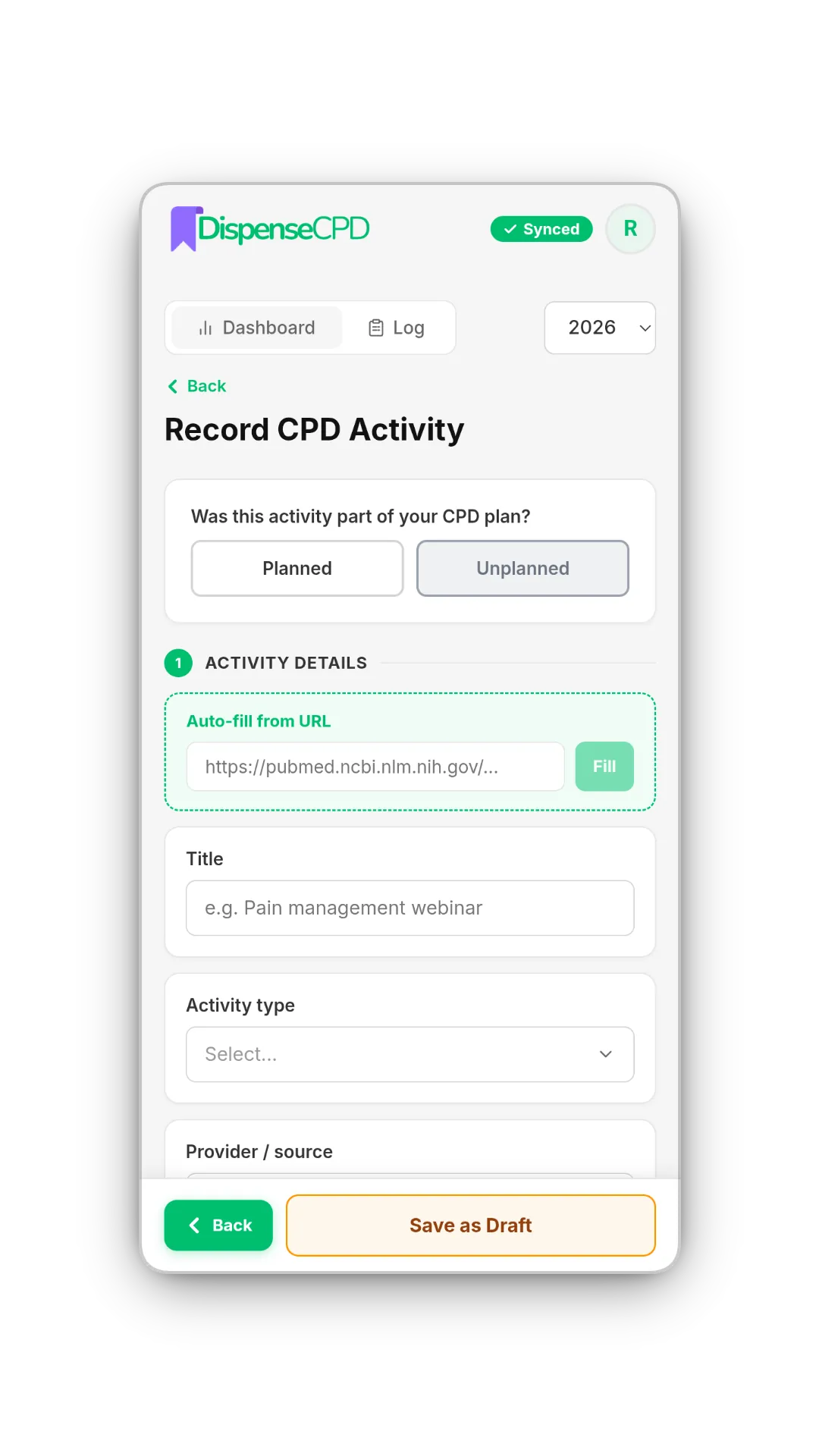 DispenseCPD dashboard